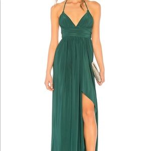 Misa Los Angeles Green Maxi dress